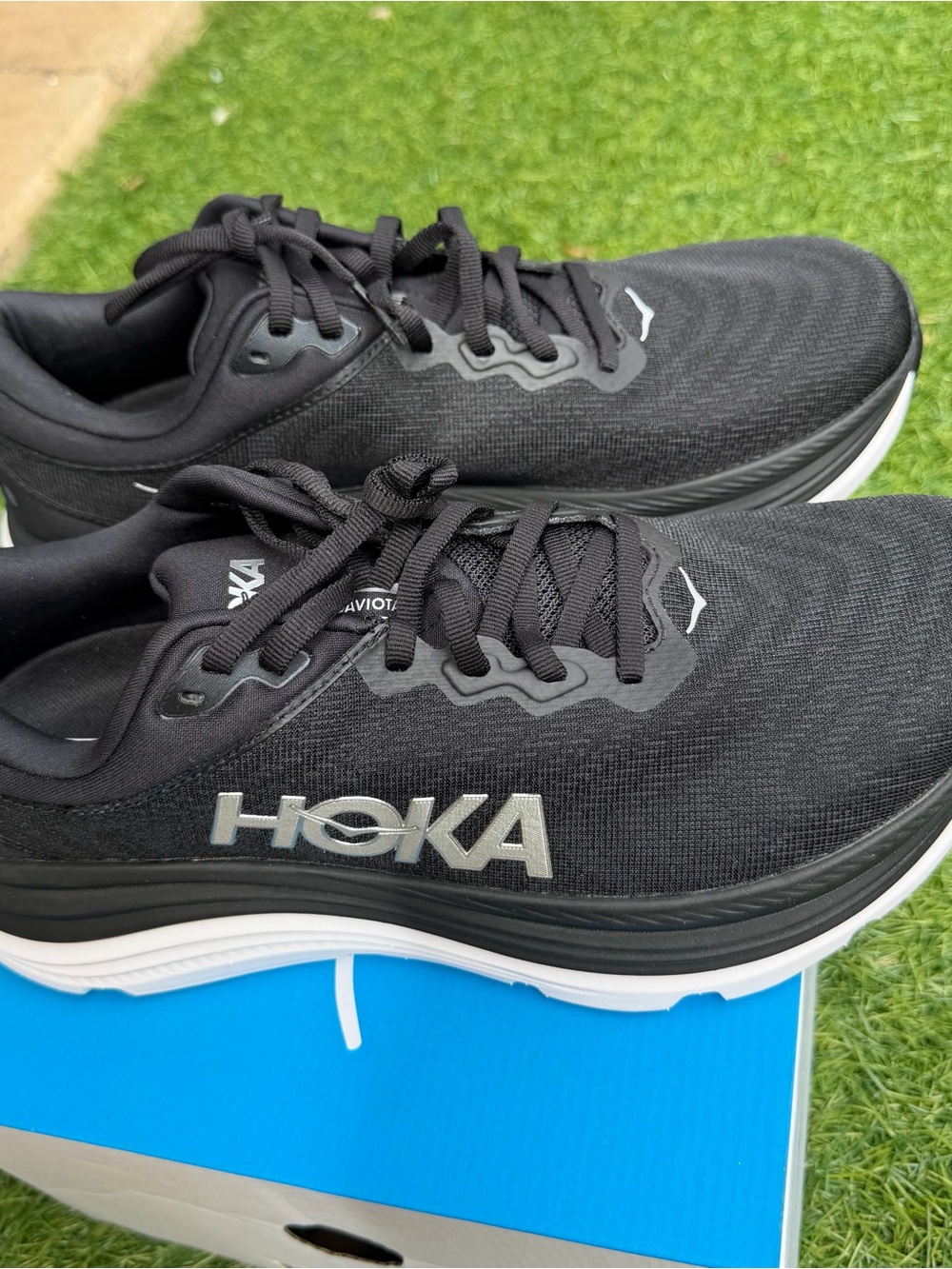 Hoka Men's Black and White Athletic Running Shoes